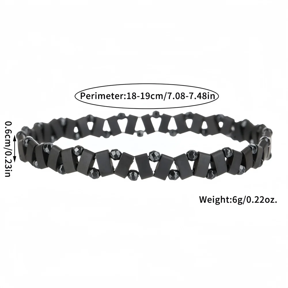 الرجعية الأسود الحجر الطبيعي غير النظامية أساور الهيب هوب الرجال تمتد الخرز أساور مجوهرات الأزياء العصرية اكسسوارات الهدايا