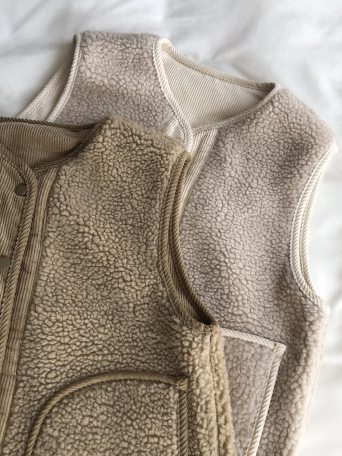 

plus Size 300 Pou Retro Corduroy Lamb Fur Vest Women's Autumn Winter Thi Warm Svel oulder Pad Jaet