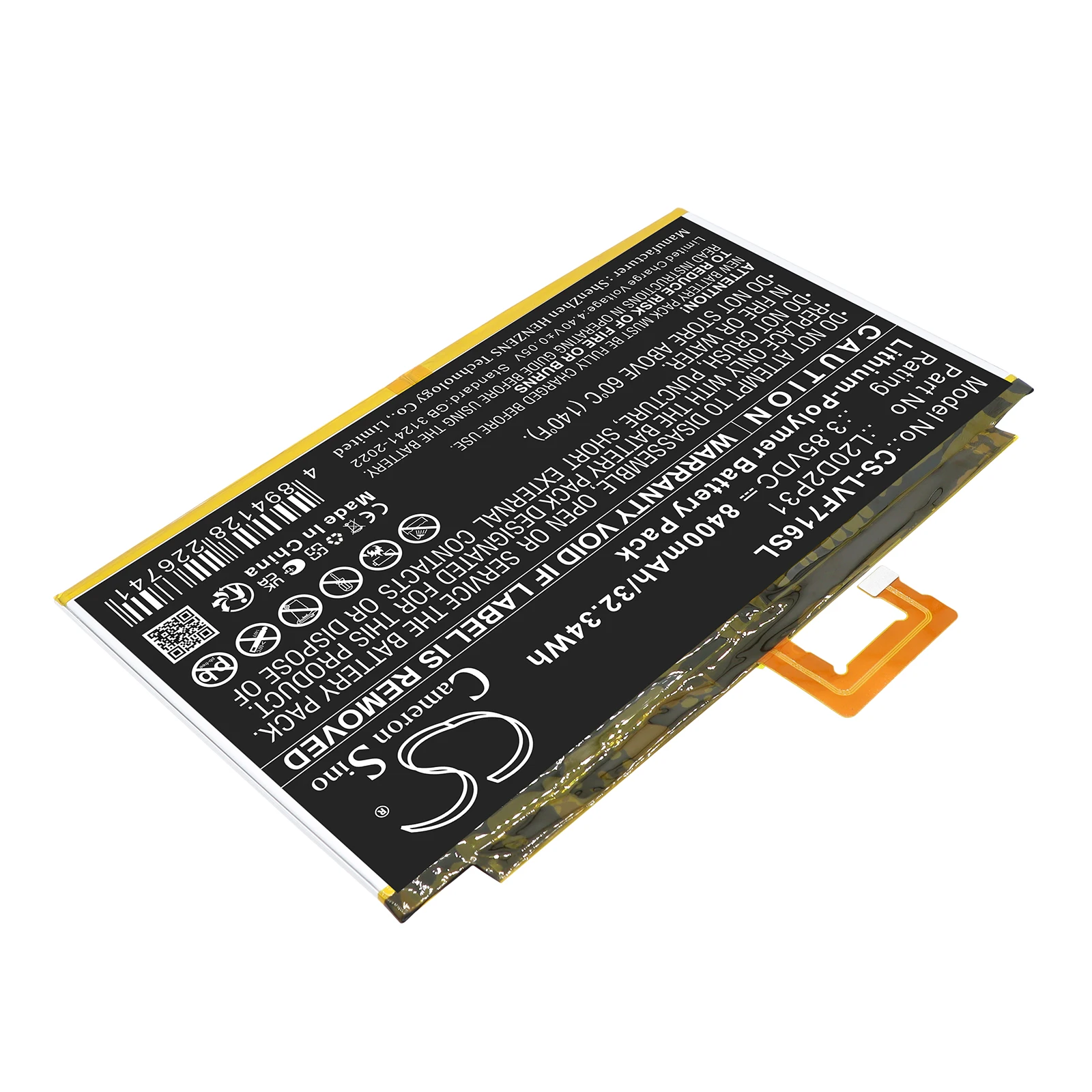 Cameron Sino 3.85V 8400mAh Tablet Battery L20B2P31 L20C2P31 L20D2P31 L20L2P31 L20M2P31 for Lenovo Pad Pro 2021 TB-J706F TB-J716F
