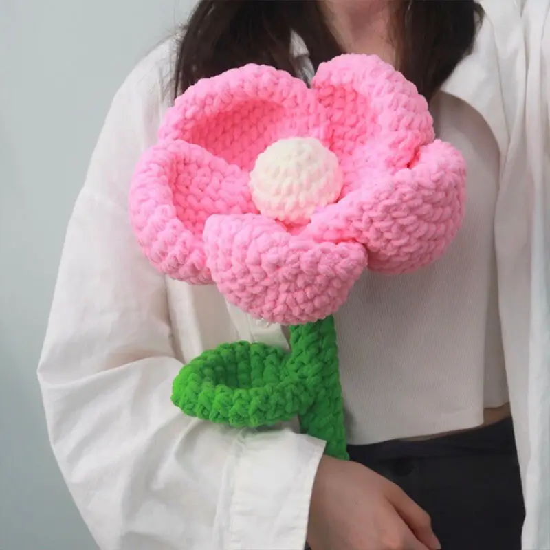 【DIY Materials Package】Oversized Woven Flower Crochet Kit For Beginners Knitting Crochet Set Mother's Day Valentine's Day Gift