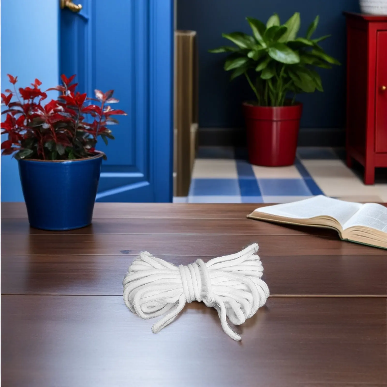 1 Roll Automatic Self Watering Rope White Braided Cotton Hydroponic Wicking String DIY Water Wicking Rope for Indoor Balcony