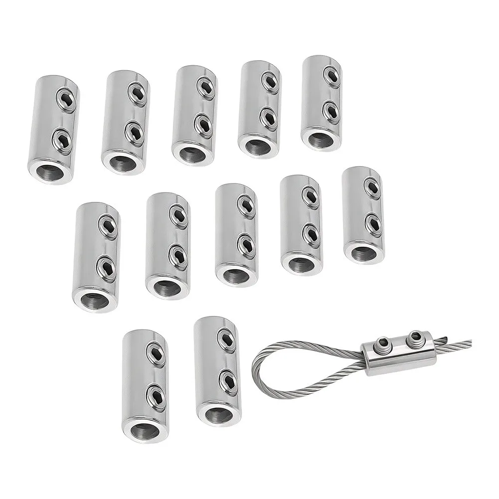 Clothesline Fasteners 15*8mm Double Hole Clamps Quick Installation Enhanced Stability Rust Resistant Compact Structure