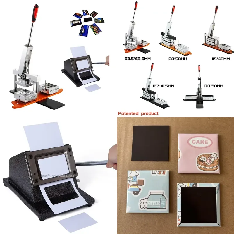 

63.5*63.5mm Customizable in Various Types and Sizes Square Button Badge Machine Badge Machine Photo Magnet Printing Machine
