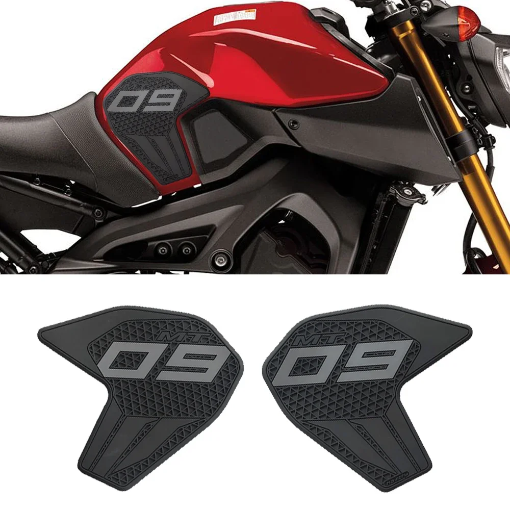 For Yamaha MT09 MT-09 2013-2020 motorcycle sticker anti slip leg grip stability PVC black side fuel tank pad
