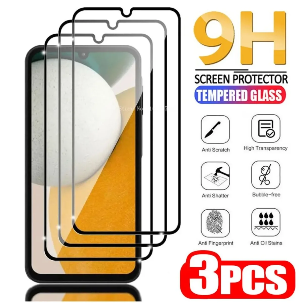 3Pcs Tempered Glass for Redmi Note 13 12 11 10 Pro Plus 5G S Protective Glass for Redmi 12C 10C 9 9C 9T 9A Screen Protector Film