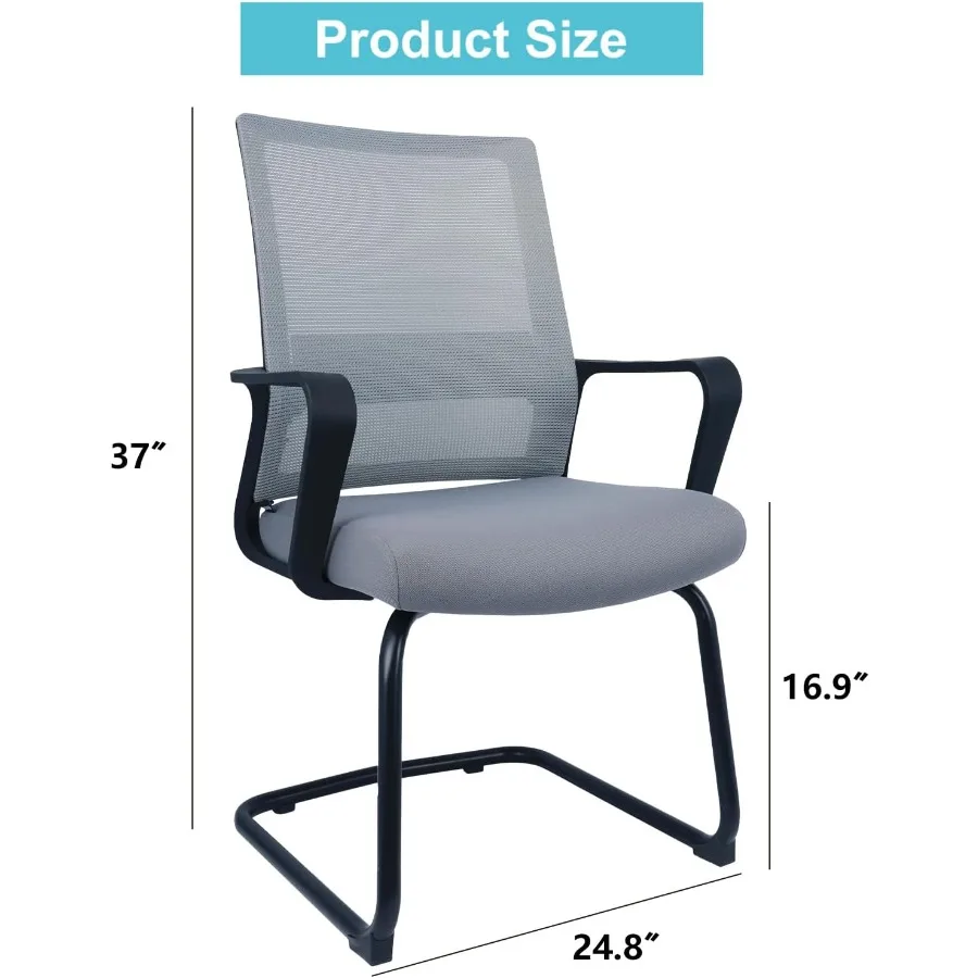 2 حزمة مكتب ضيف كرسي الاستقبال رمادي كراسي المؤتمرات شبكة منتصف الظهر المنزل كرسي داعم للفقرات القطنية اللوبي كرسي الضيوف مكتب الجانب تشاي