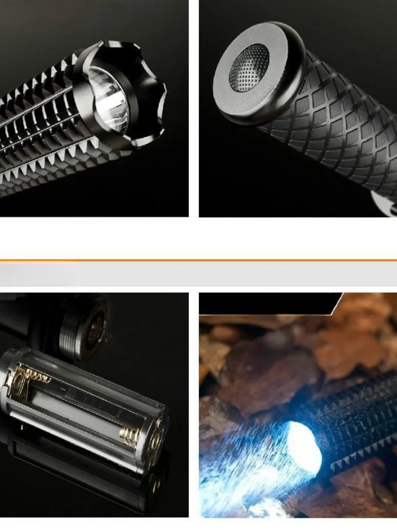 High hardness all metal, strong light, three speed adjustment, long-range flashlight, car mounted outdoor multifunctional baseba