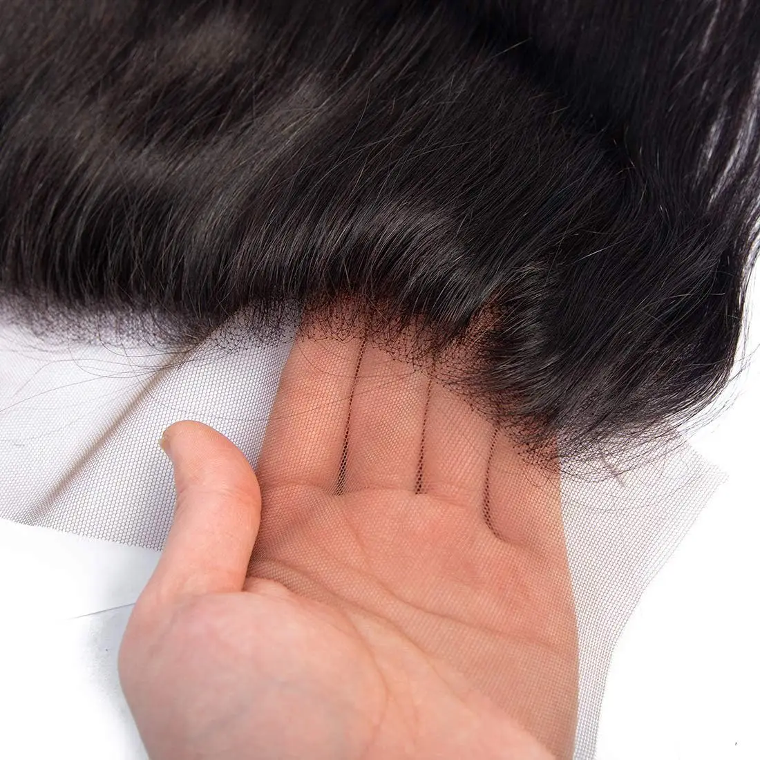 12-24 بوصة 13x4 الدانتيل أمامي الشعر البشري قبل قطعها الطبيعي الأسود 100% الشعر البشري الأذن إلى الأذن الدانتيل أمامي مستقيم 13x4 إغلاق #4