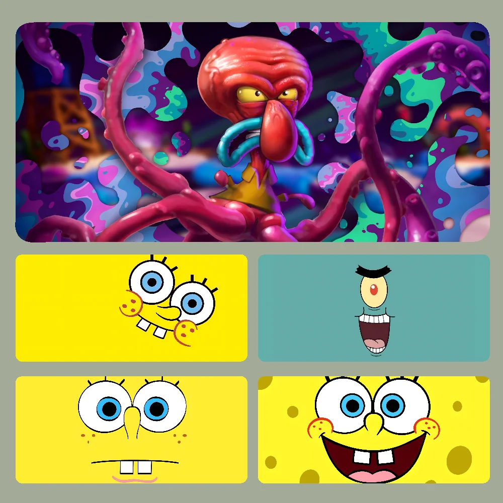 S-SpongeBob Mousepad Large Computer Gaming Accessories MousePads Desk Mats Anti-slip Laptop Soft Mouse Pad