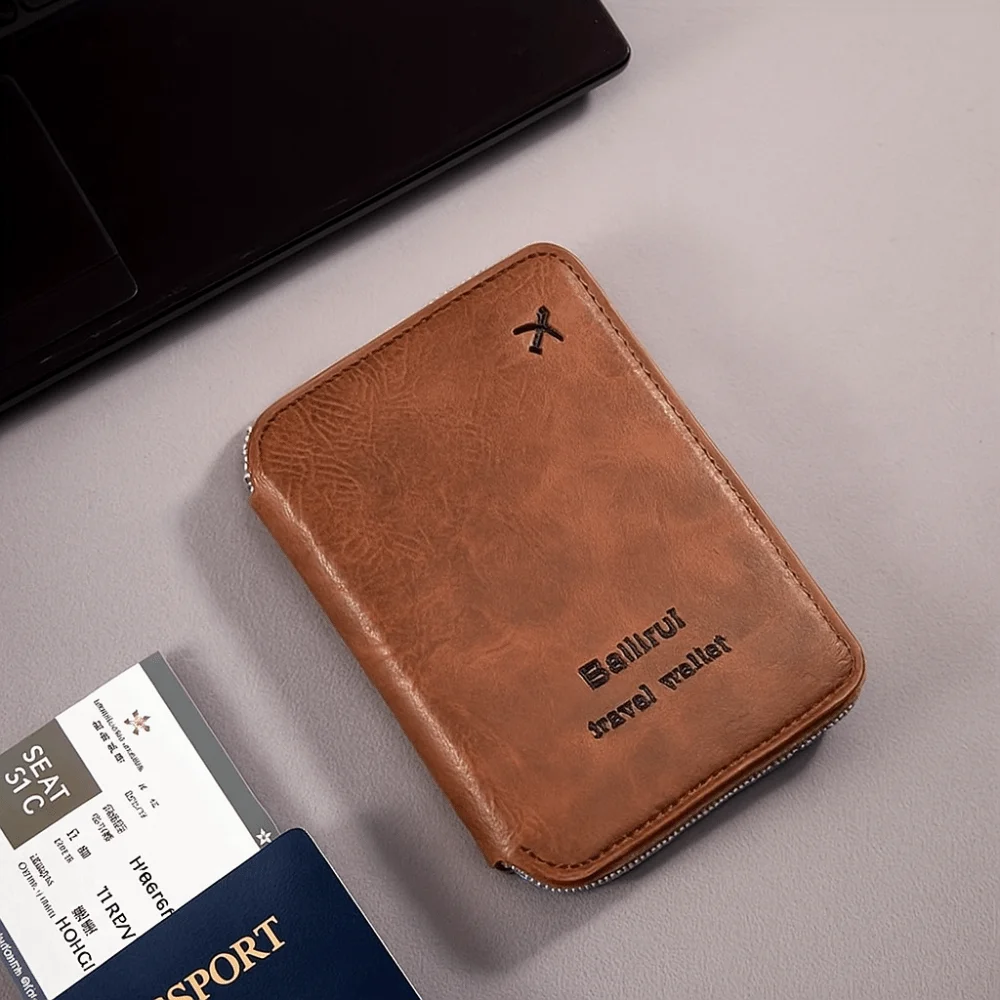 

Multi-functional Travel Passport Wallet PU Leather RFID Anti-theft Passport Bag Large Capacity Waterproof Credit ID Card Holder