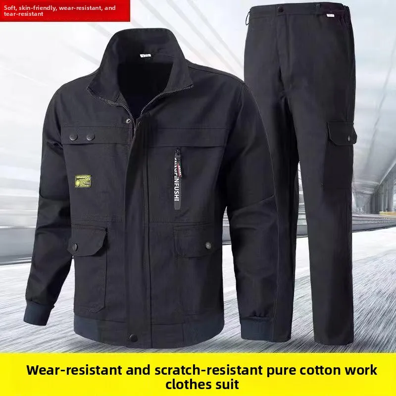 

Pure Cotton Workwear Set for Welding And Auttive Repair Single Piece Durable against Wear And Heat Resistant for Spring An...