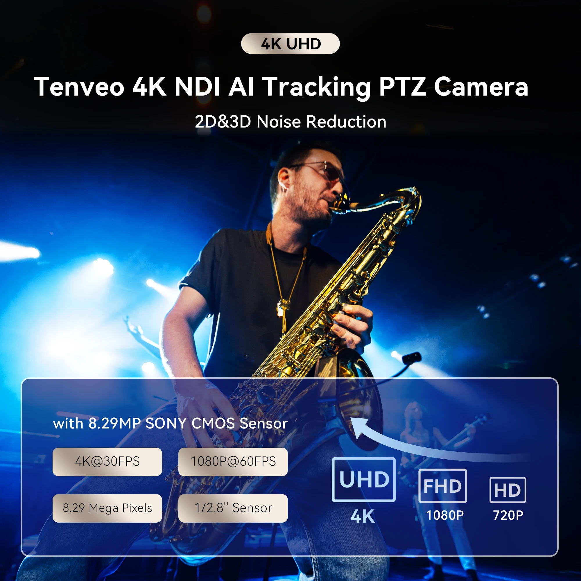 NEW Conference System 20X Zoom 4K Single Person /Multi-person Tracking PTZ Camera And 4 Split Screen 4D Joystick Controller