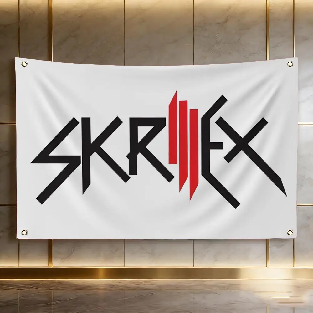S-Skrillex Flags Bandeira Clássica Estilosa, Pano para Pendurar na Parede, Decoração de Quarto, Arte de Parede Estética, Decoração de Parede para Festas
