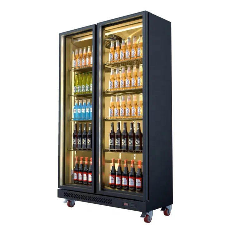 

Two-door Full-screen Wine Cabinet Bar Convenience Store Restaurant Commercial Air-cooled High Quality Glass Door Display Cabinet