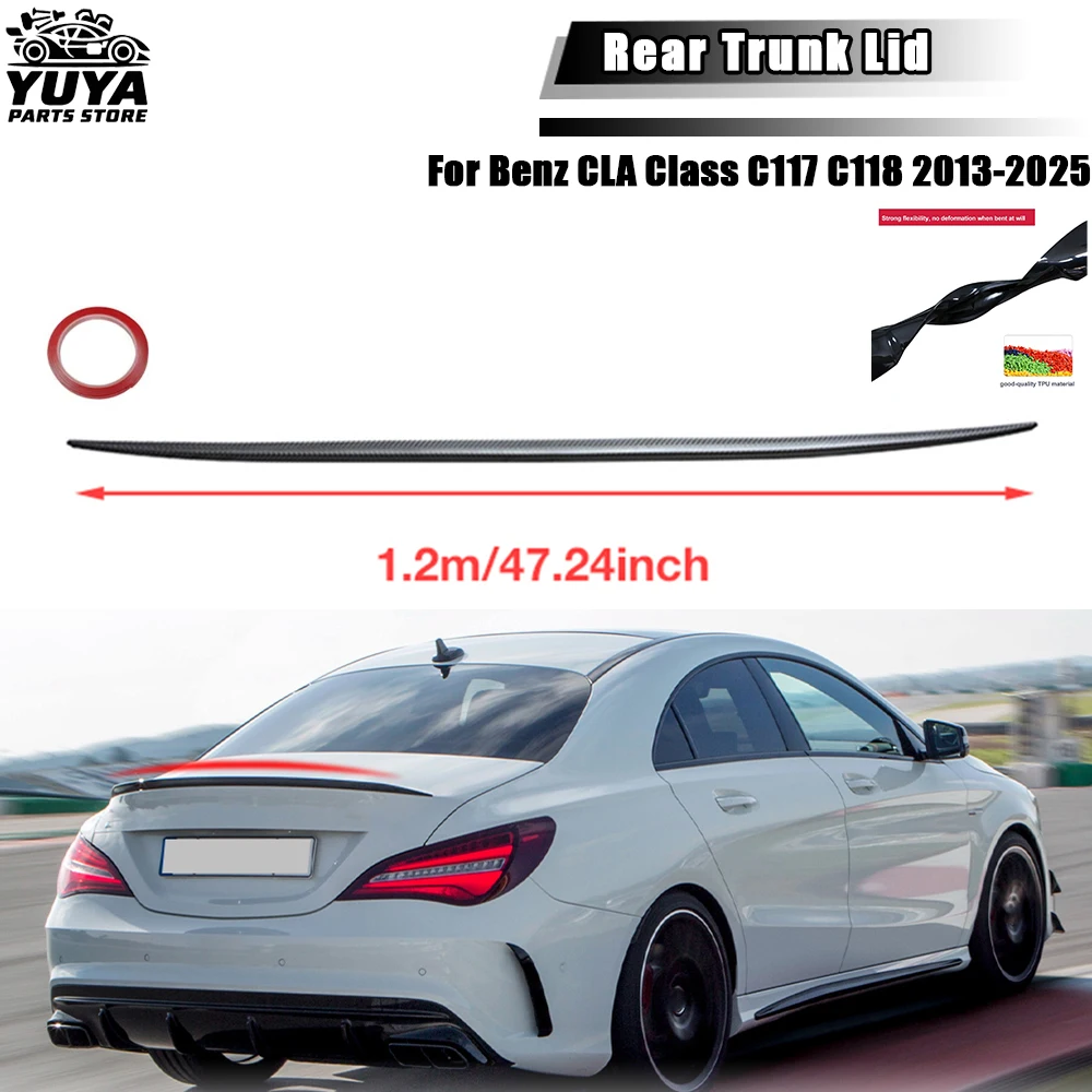 Tipo de pasta tampa traseira do tronco do carro spoiler asas tuning para mercedes benz cla classe c117 c118 cla200 cla260 cla45 amg 2013-2025