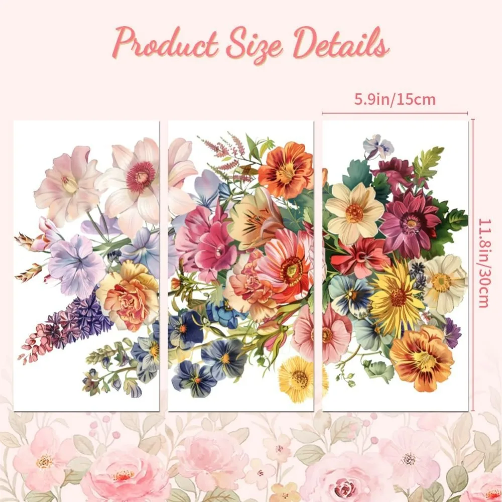 Rub on Floral Transfer Decals for Furniture Crafts 6