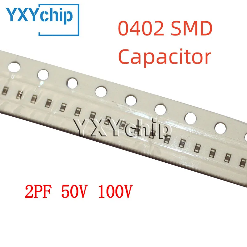 

100PCS 0402 2PF 50V 100V ±0.25PF 2R0C C0G 1005 SMD Chip Multilayer Ceramic Capacitor