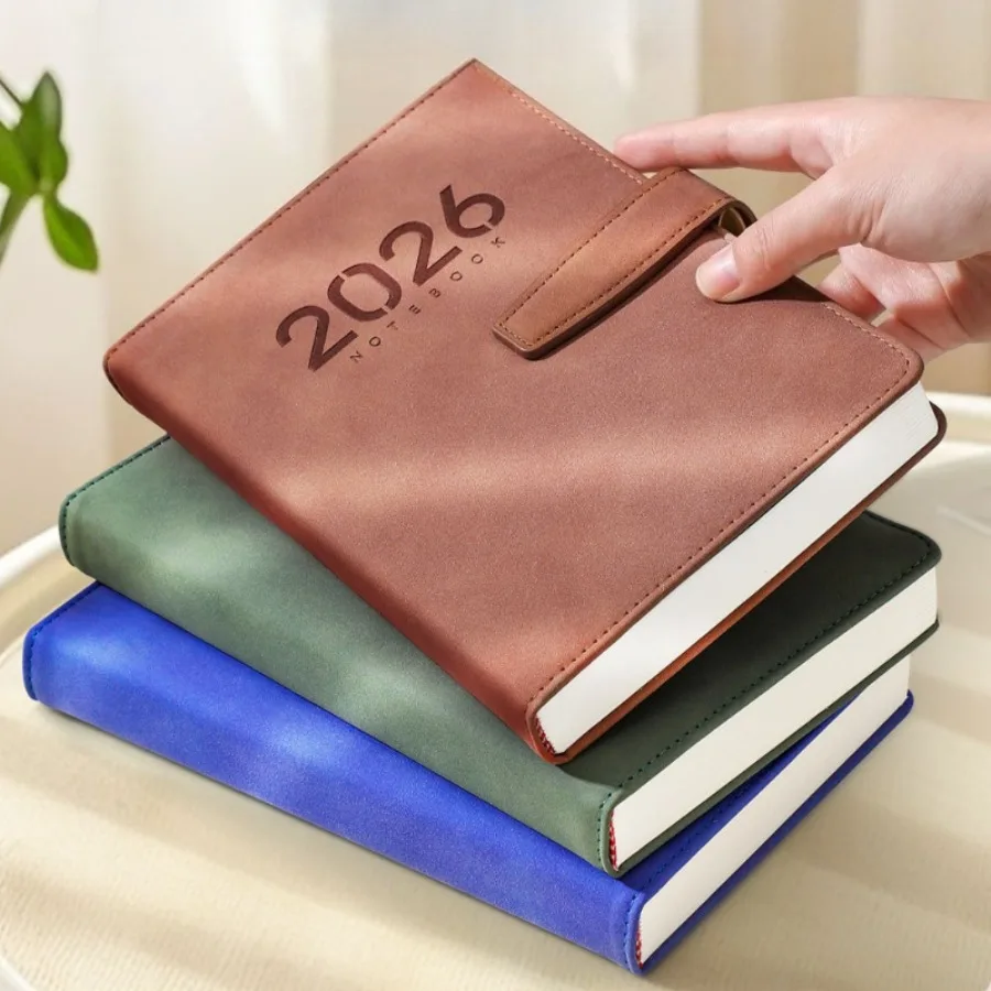 Carnet de calendrier 2026 simple et stable à la mode, plan quotidien en anglais, calendrier, carnet d'étudiant, manuel d'efficacité