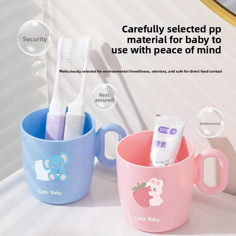 Kids Cartoon Plastic Cup Household Toothbrush Cup Anti-Fall Cute Rinse Cup