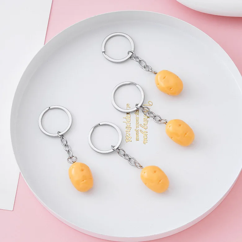 Creative Simulation of Potato Keychain Resin Pendant Potato and Vegetable Food and Play Activities Gifts