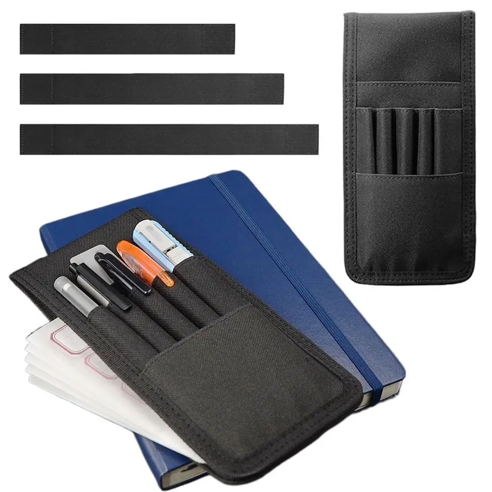 Universal Adjustable Pencil Holder Elastic Band Durable Fabric Pen Sleeve Case Detachable Rulers Container for Books Binders