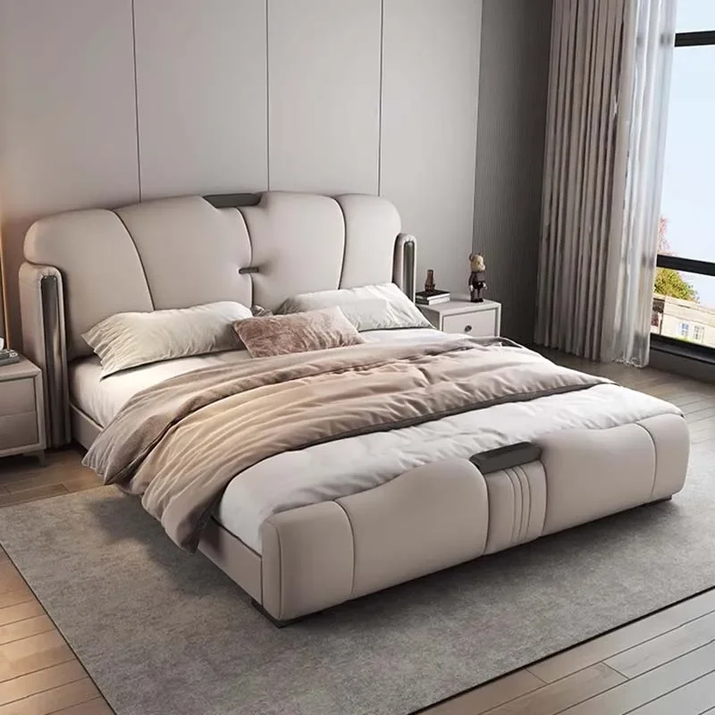 

Space Saving Marriage Bed Wood Queen Size Modern Luxury Bed Bedroom Storage Space Cama Elastica Pula Pula Nordic Furniture