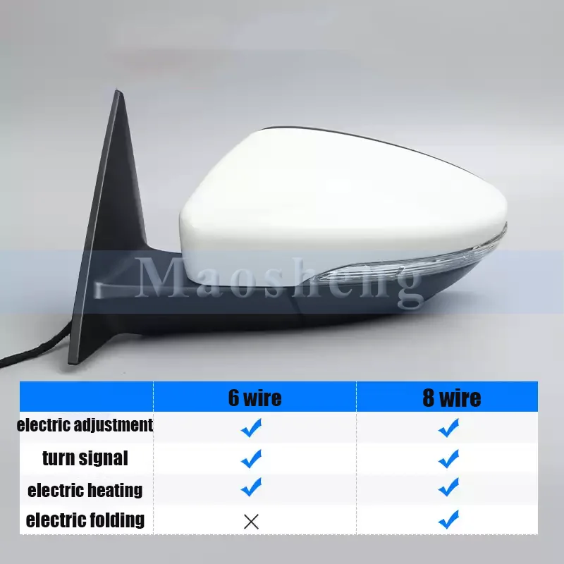 6/8 Wire Side Rearveiw Mirror For VW Beetle 2012-2019 Side Rear View Mirror with Folding