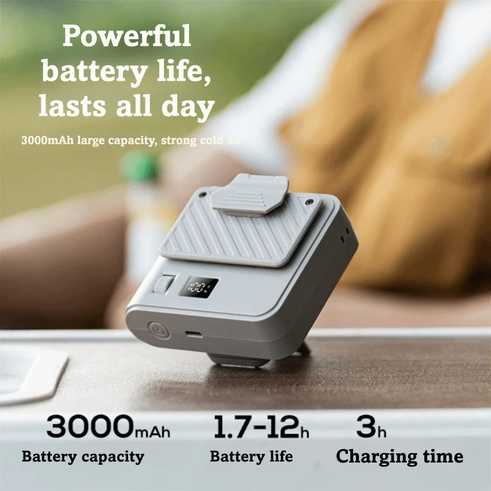 

Портативный вентилятор на шею/пояс с 100 скоростями, LED-дисплеем и цифровым отображением, миниатюрный, для личного охлаждения