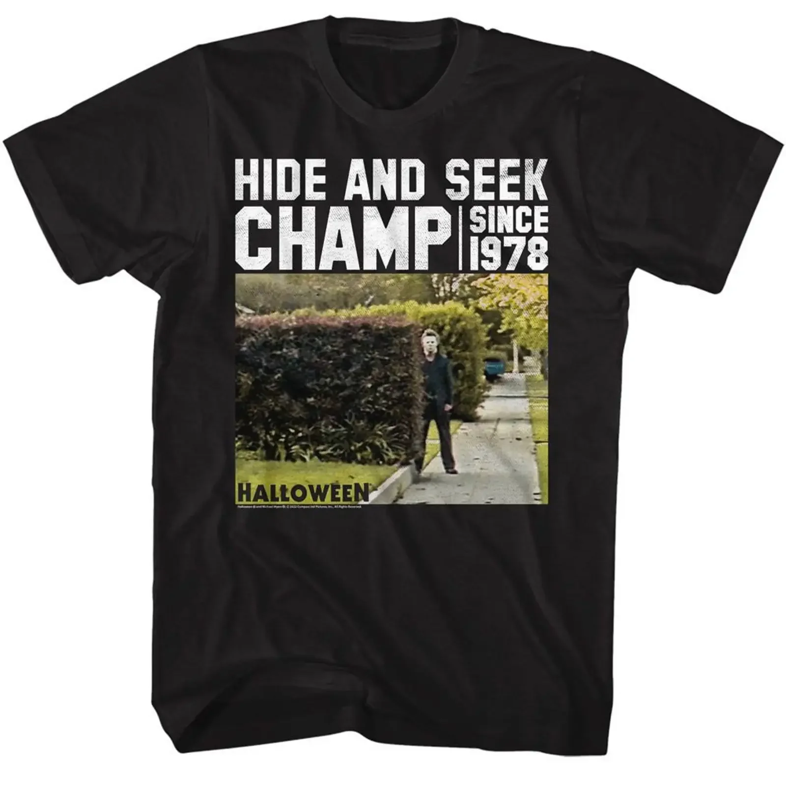 Halloween Hide and Seek Bushes Black T Shirt vintage Washed Breathable streetwear homme Versatile Stylish Unisex Stretched