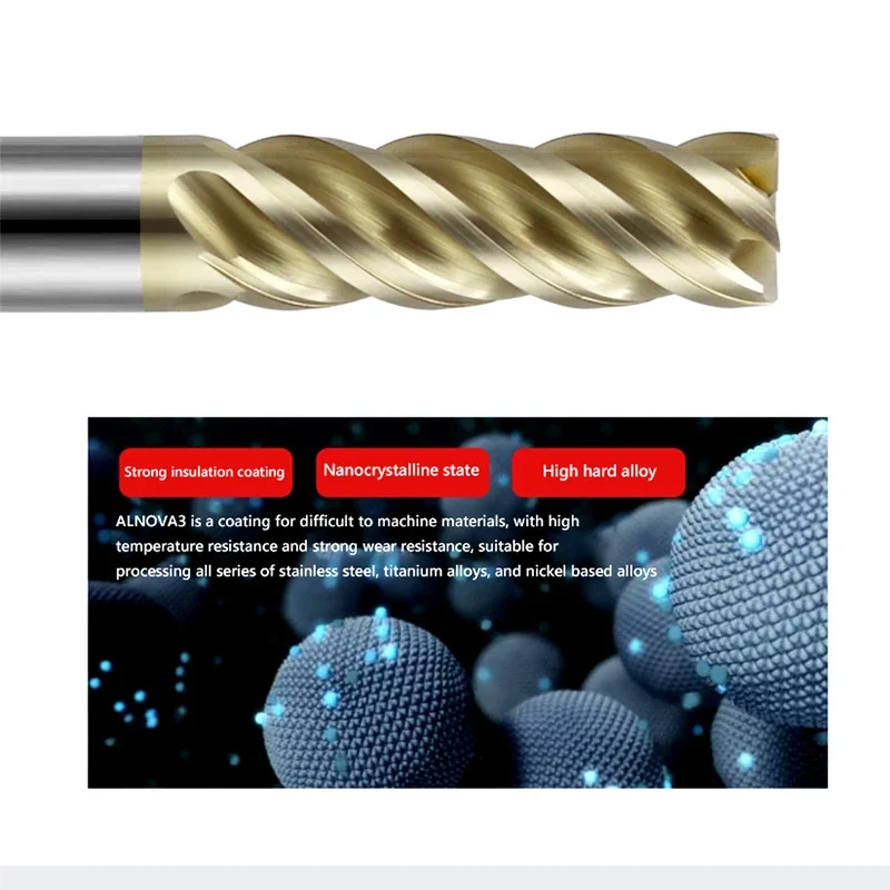 HRC68 1 2 3 4 5 6 8 10 utensili da taglio per fresatura in metallo duro a forma di U Big Chip Remover fresa per acciaio al tungsteno fresa per macchina CNC
