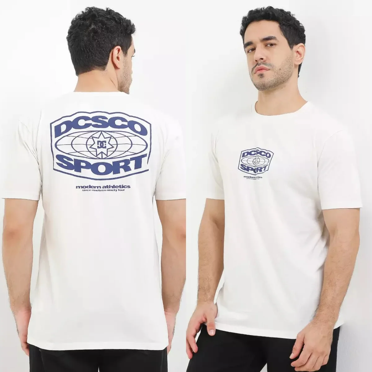 Camiseta de algodón con estampado gráfico de la marca DC White Nostalgic Classic Skateboarding Extreme Sports para hombre y mujer, ropa de calle de verano
