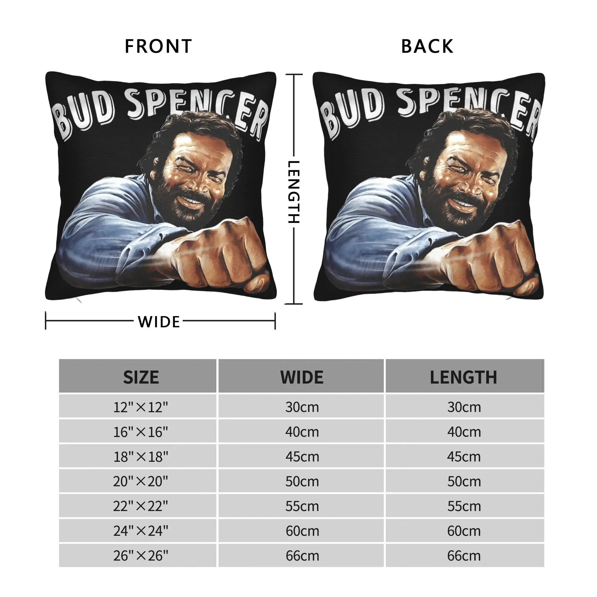Bud Spencer Italian Actor Pillow Case  Square Pillow Cover Funny Cushion Cover For Sofa Bedroom Home Decor