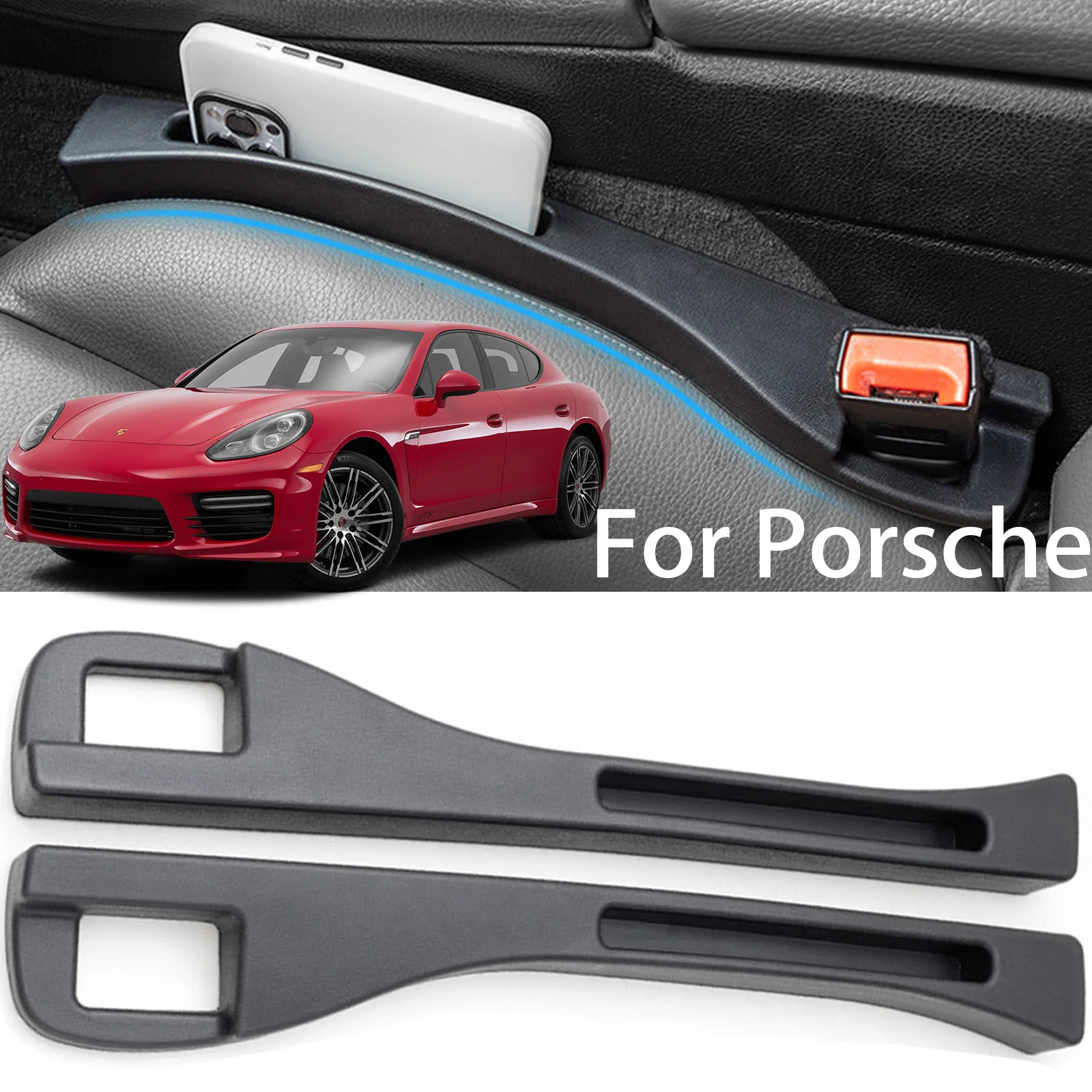 For Porsche Cayenne Macan Panamera Boxster Cayman Taycan Car Seat Crevice Organizer Storage Seat Gap Filler Seam Plug Strip