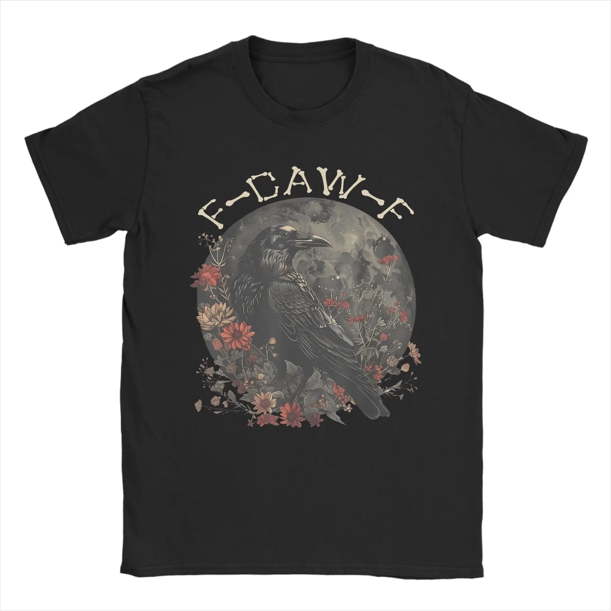 

Мужская футболка F Caw F Raven Bird Saying, топы из 100% хлопка, винтажная футболка с короткими рукавами и круглым воротником, футболки больших размеров