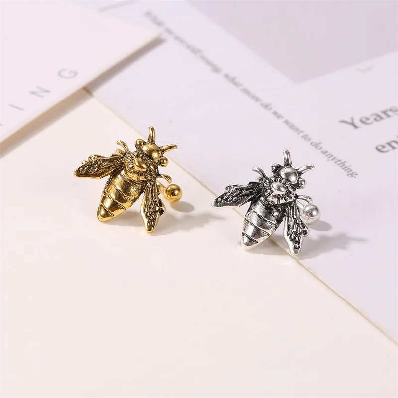 Modyle Vintage Little Bird Bee Leaf Ear Cuff Non Pierced Clip Earrings for Women Trendy Punk Small Carved Rose U Shape Earrings view 4