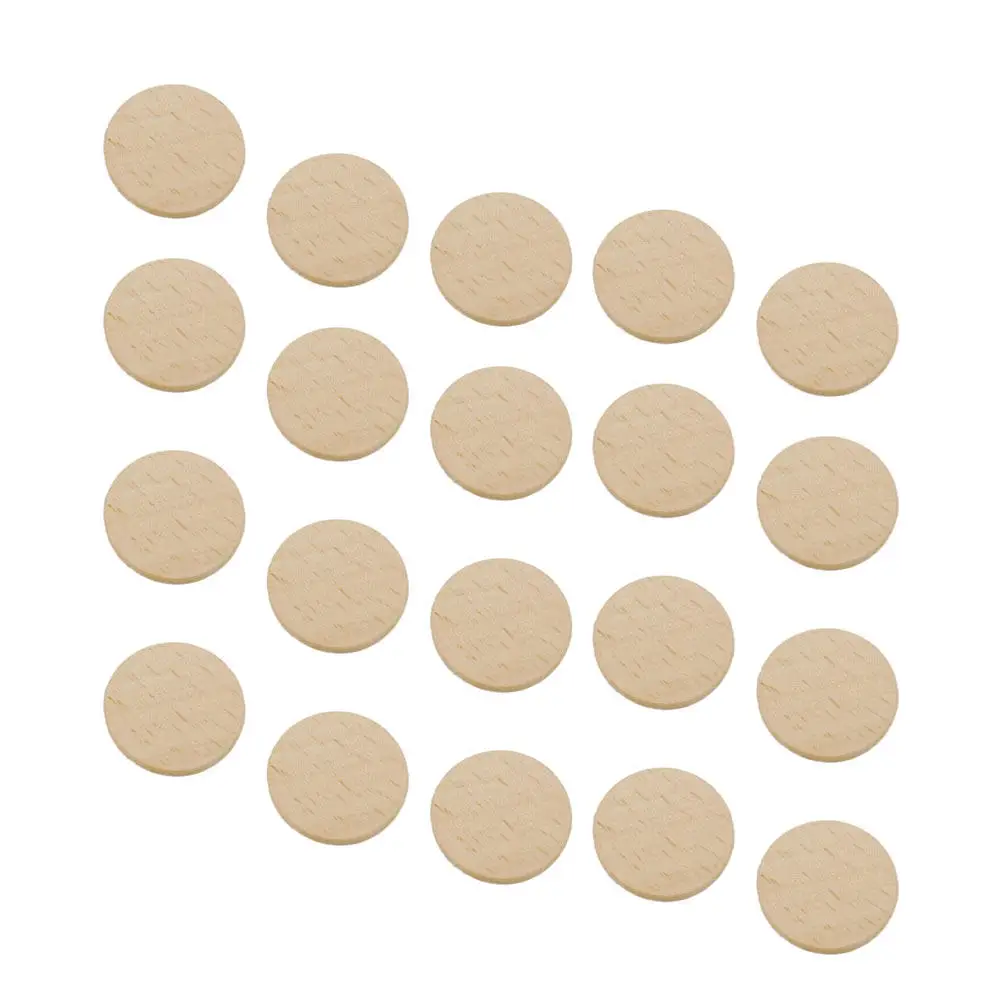 50Pcs Round Wood Piece Beech Thick Solid Natural Grain DIY Carving Painting Drawing Jewelry Craft Wood Piece Round