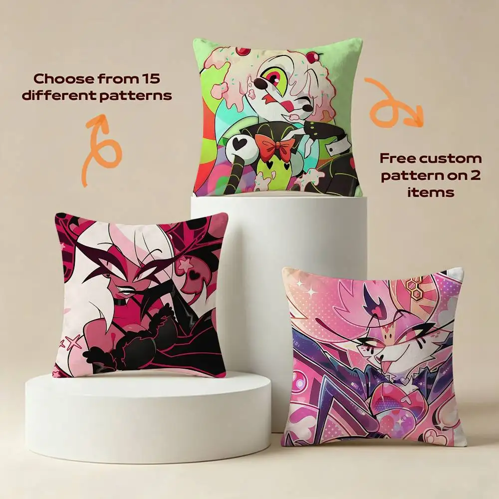 B-Blitzo IMP Cartoon H-Helluva Boss Square Sofa Pillow Cover Solid Color Living Room Home Decor Cushion Case