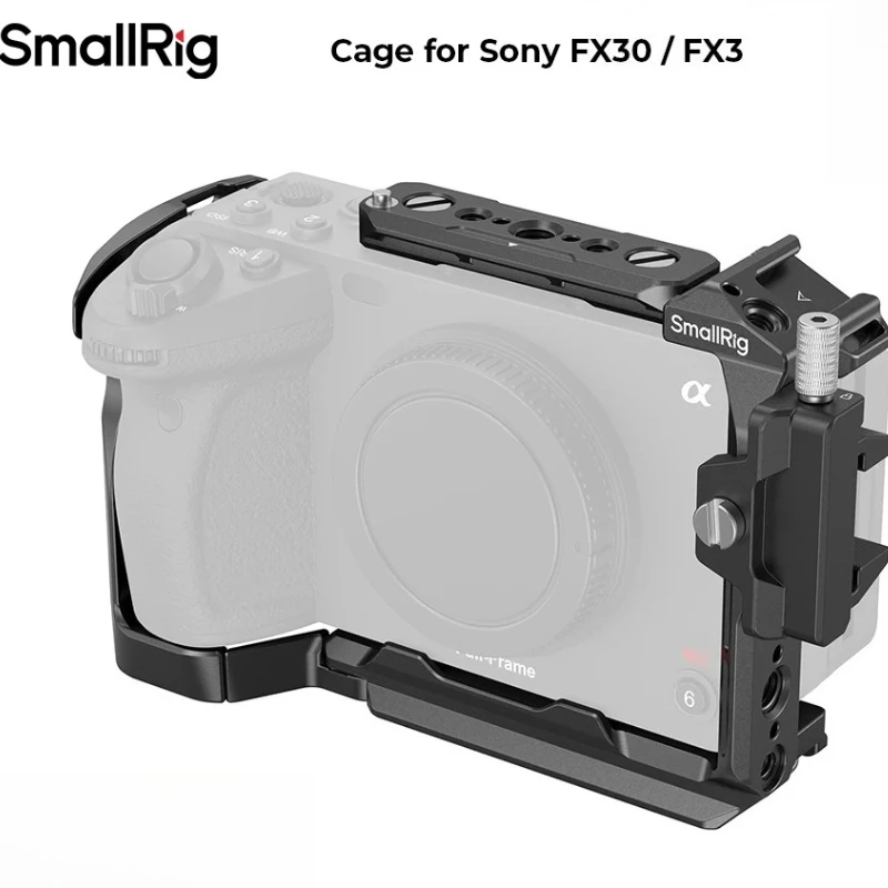 FX30 FX3 Cage with Cable Clamp, Cold Shoe and NATO Rail Included, Modular Design for Sony FX30 / FX3 - SmallRig 4183B 4184