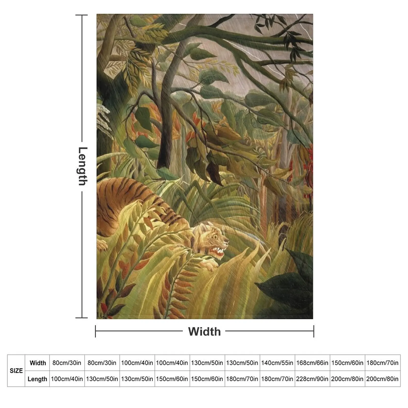 Tiger in a Tropical Storm - Henri Rousseau Throw Blanket bed plaid Comforter Hairy Soft Beds Large Decorative Sofa Blankets