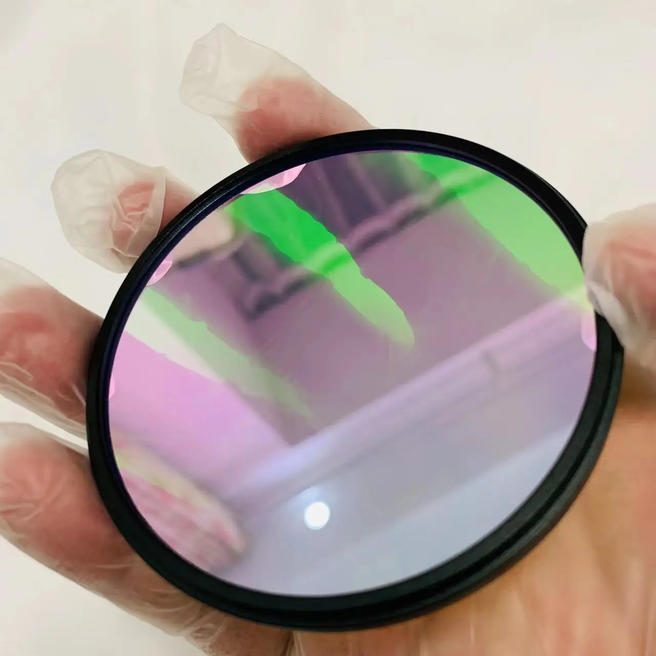 5 filtres en verre à bande étroite, taille totale 58mm avec cadre métallique 590nm