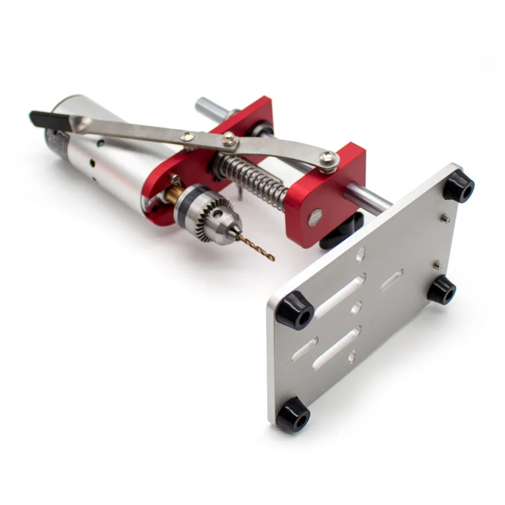 Mini High Precision Drill Micro Desktop Drilling Machine Variable Speed DC Metal Jade Grinding Drill with 0.6-6MM B10 Chuck