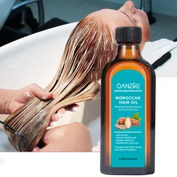 Huile d'argan végétale marocaine, soin des cheveux sans lavage, huile essentielle du cuir chevelu pour réparer les dommages secs, traitement des cheveux, 100ml