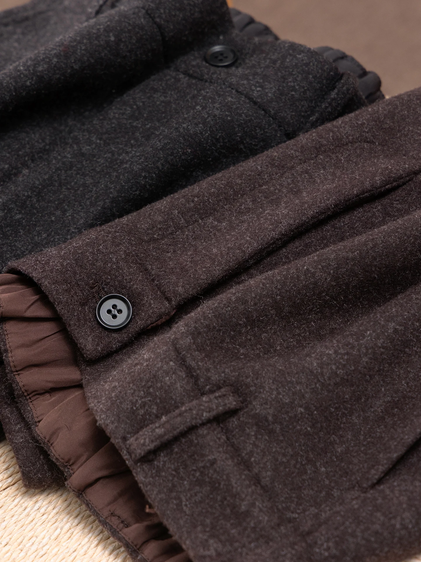 Pantalones Mujer Winter Soft Waxy Pendant Vertical Cut Wide Leg Sickle Thickened Woolen Pants Women 16J7