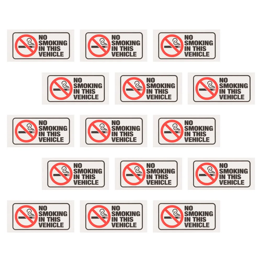 

15Pcs Waterproof No Smoking Signs Adhesive Office Wall Sticker Safety Warning Decals Clear No Smoking Indicator