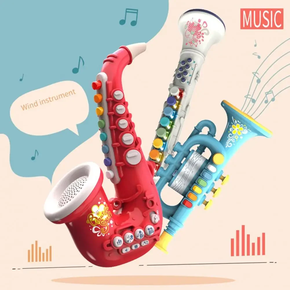 Popular Educational Kids Musical Instruments Toy ABS Saxophone Toy Boys Girls Music Practicing Trumpet Toy for Indoor