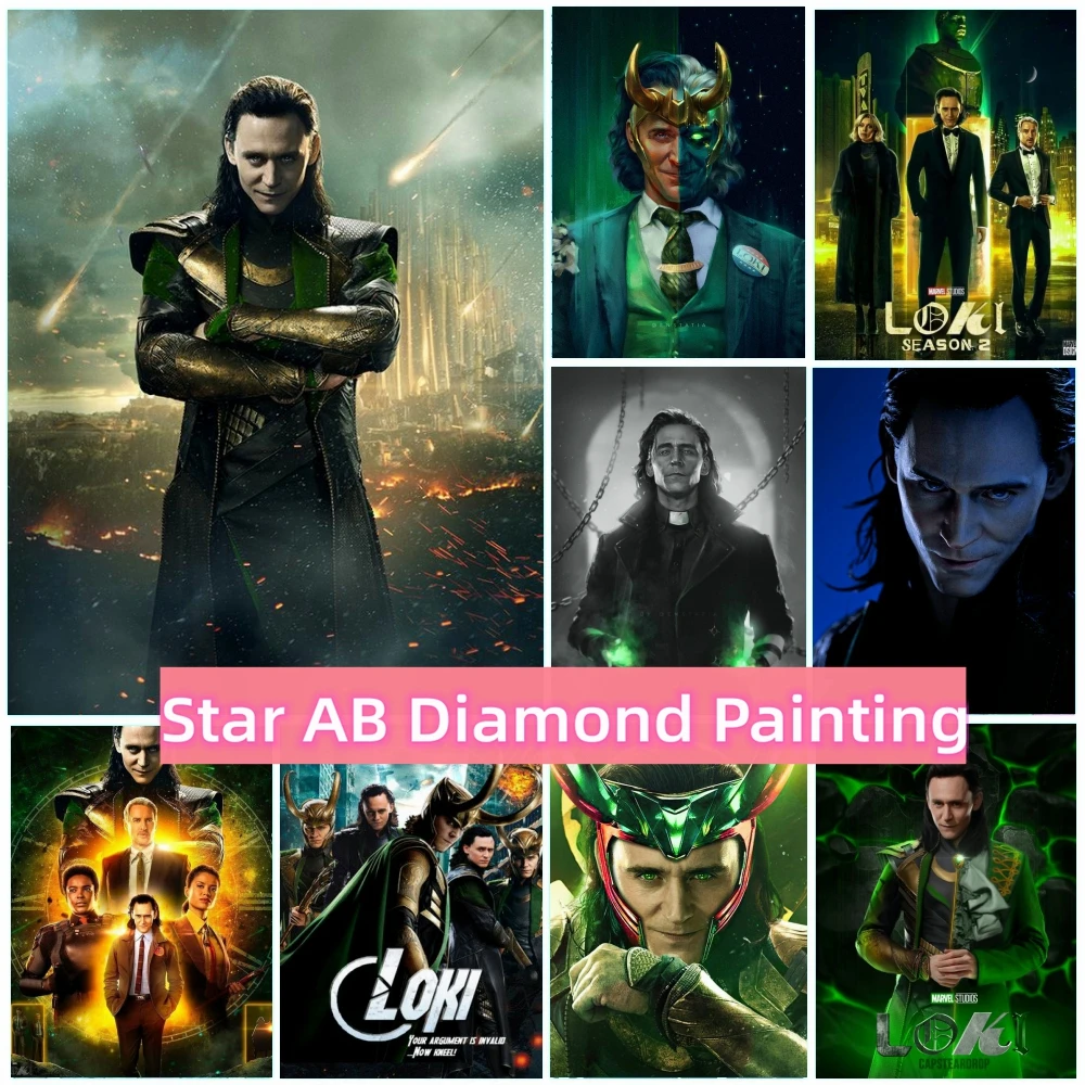 Disney Loki Comics Diy AB Diamond Painting Kit Embroidery New Handicrafts Movie Art Mosaic Cross Stitch Picture Home Decor Gift