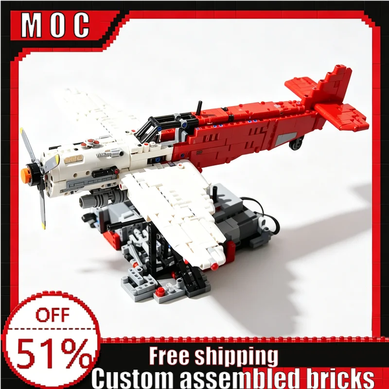 1009 Parts New Post War Civil Helicopter MOC Alternate Assembly Building Block Model Creative Educational DIY Toys Display Gifts