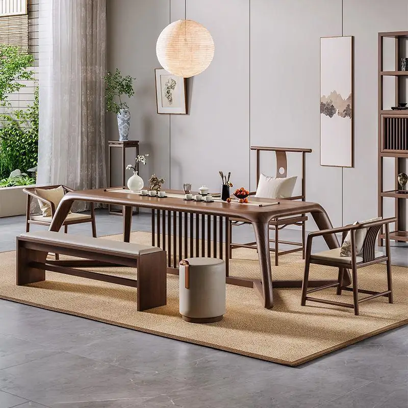 One table and five chairs Modern simple office Home Zen tea table Tea table