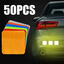 1-50PCS Safety Reflective Stickers Strip Waterproof High Visibility Warning Reflector Tape for Night Riding Walking Car Sticker