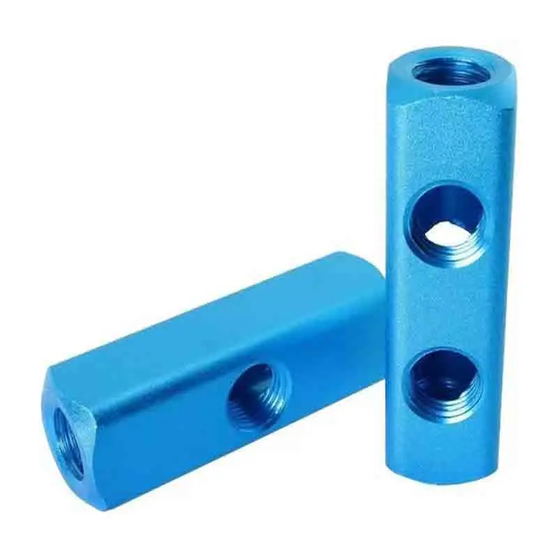 Customized Aluminum Alloy Gas Distribution Block Multi Pipeline Gas Distribution And Exhaust Pipe Connectors Cnc Machining